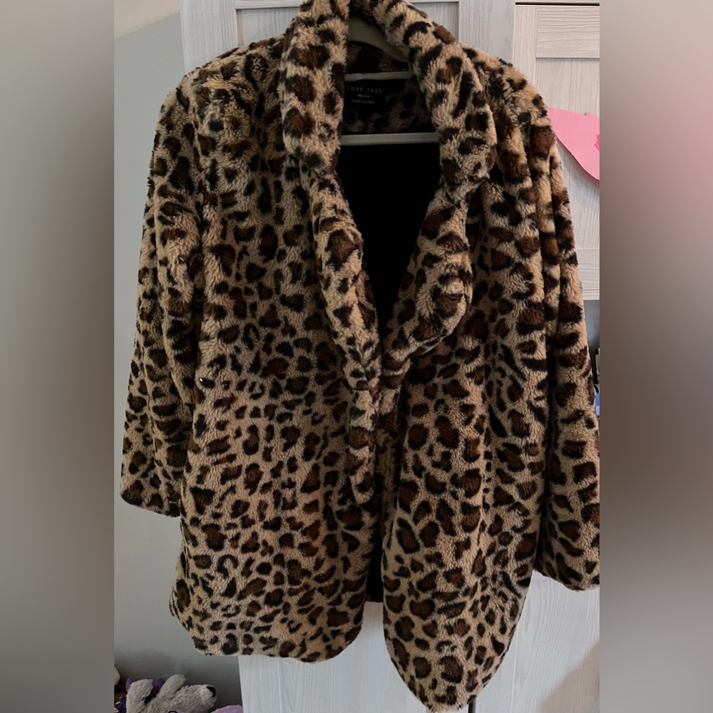 Love Tree Brown Leopard Teddy Jacket